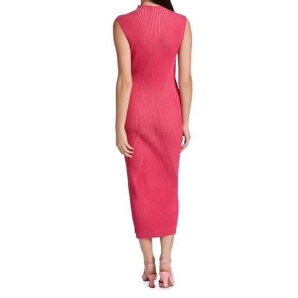 Acler Rickman Dress Sz 6 Berry Pink Ribbed Knit Midi Designer Bodycon EUC - Picture 4 of 10